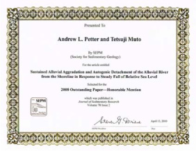 2008 Outstanding Paper Award -Honorable Mention（優秀論文賞）　賞状