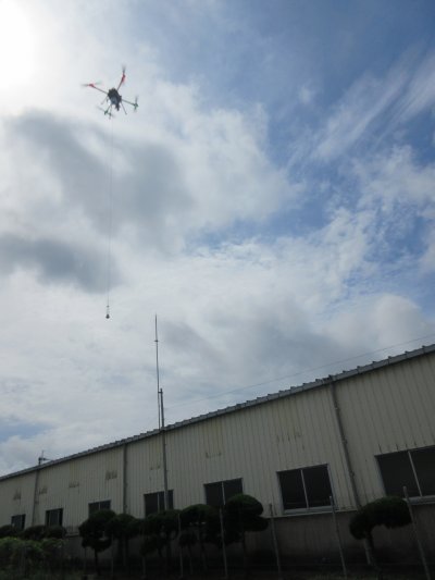 AKABOTの飛行採水機能試験
