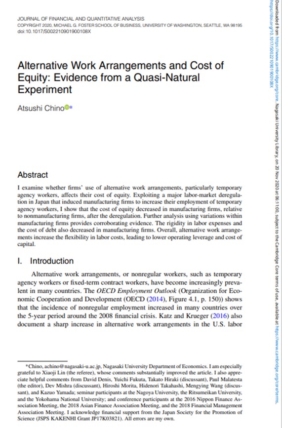 Journal of Financial and Quantitative Analysis