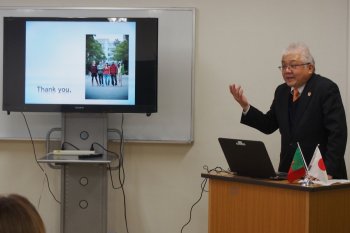 夛田副学長の歓迎挨拶