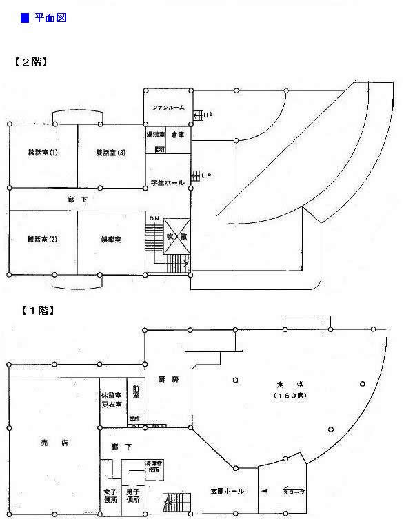長崎大学扶揺会館のフロア平面図